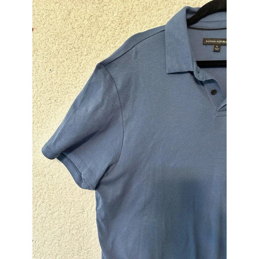 Lot of 2 Banana Republic Men's Short Sleeve‎ Solid Dress Polo Shirt Size XL